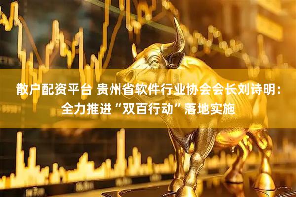 散户配资平台 贵州省软件行业协会会长刘诗明：全力推进“双百行动”落地实施